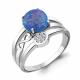 Серебряное кольцо AQUAMARINE с фианитом и опалом