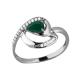 Серебряное кольцо AQUAMARINE с фианитом и агатом