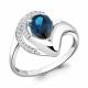 Серебряное кольцо AQUAMARINE с фианитом и Лондон топазом