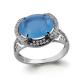 Серебряное кольцо AQUAMARINE с фианитом и агатом