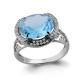 Серебряное кольцо AQUAMARINE с топазом и фианитом