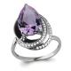 Серебряное кольцо AQUAMARINE с фианитом и аметистом