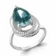 Серебряное кольцо AQUAMARINE с фианитом и турмалином