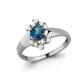 Серебряное кольцо AQUAMARINE с фианитом и Лондон топазом