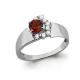 Серебряное кольцо AQUAMARINE с фианитом и гранатом
