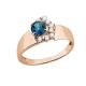 Кольцо из золочёного серебра AQUAMARINE с фианитом и Лондон топазом