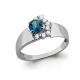Серебряное кольцо AQUAMARINE с фианитом и Лондон топазом