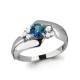 Серебряное кольцо AQUAMARINE с фианитом и Лондон топазом