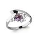 Серебряное кольцо AQUAMARINE с фианитом и аметистом