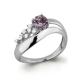 Серебряное кольцо AQUAMARINE с фианитом и аметистом