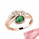 Кольцо из золочёного серебра AQUAMARINE с фианитом и топазом Swarovski