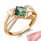 Кольцо из золочёного серебра AQUAMARINE с фианитом и топазом Swarovski