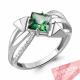 Серебряное кольцо AQUAMARINE с фианитом и топазом Swarovski