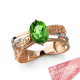 Кольцо из золочёного серебра AQUAMARINE с фианитом и топазом Swarovski