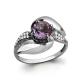 Серебряное кольцо AQUAMARINE с фианитом и аметистом