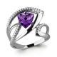 Серебряное кольцо AQUAMARINE с фианитом и аметистом