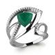 Серебряное кольцо AQUAMARINE с фианитом и агатом