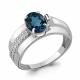 Серебряное кольцо AQUAMARINE с фианитом и Лондон топазом