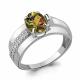 Серебряное кольцо AQUAMARINE с фианитом и султанитом