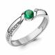 Серебряное кольцо AQUAMARINE с фианитом и гидротермальным изумрудом