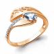Кольцо из золочёного серебра AQUAMARINE с топазом и фианитом