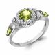 Серебряное кольцо AQUAMARINE с фианитом и хризолитом