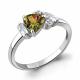 Серебряное кольцо AQUAMARINE с фианитом и султанитом