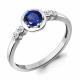 Серебряное кольцо AQUAMARINE с фианитом и гидротермальным сапфиром