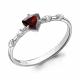 Серебряное кольцо AQUAMARINE с фианитом и гранатом