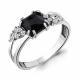 Серебряное кольцо AQUAMARINE с фианитом и ювелирным кристаллом