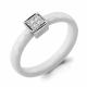 Серебряное кольцо AQUAMARINE с фианитом и керамикой