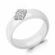 Серебряное кольцо AQUAMARINE с фианитом и керамикой
