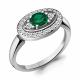 Серебряное кольцо AQUAMARINE с фианитом и гидротермальным изумрудом