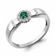 Серебряное кольцо AQUAMARINE с фианитом и гидротермальным изумрудом