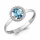 Серебряное кольцо AQUAMARINE с топазом и фианитом