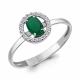 Серебряное кольцо AQUAMARINE с фианитом и агатом