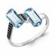 Серебряное кольцо AQUAMARINE с турмалином и ювелирным кристаллом