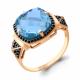 Кольцо из золочёного серебра AQUAMARINE с турмалином и ювелирным кристаллом