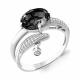 Серебряное кольцо AQUAMARINE с фианитом и нанокристаллом Грей
