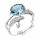 Серебряное кольцо AQUAMARINE с фианитом и турмалином