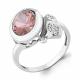 Серебряное кольцо AQUAMARINE с фианитом и морганитом