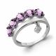 Серебряное кольцо AQUAMARINE с фианитом и аметистом