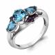 Серебряное кольцо AQUAMARINE с топазом и фианитом