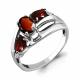 Серебряное кольцо AQUAMARINE с фианитом и гранатом
