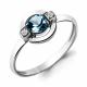 Серебряное кольцо AQUAMARINE с фианитом и Лондон топазом