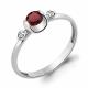 Серебряное кольцо AQUAMARINE с фианитом и гранатом