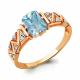 Кольцо из золочёного серебра AQUAMARINE с фианитом и турмалином