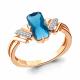 Кольцо из золочёного серебра AQUAMARINE с фианитом и Лондон топазом