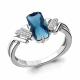 Серебряное кольцо AQUAMARINE с фианитом и Лондон топазом
