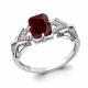 Серебряное кольцо AQUAMARINE с фианитом и гранатом